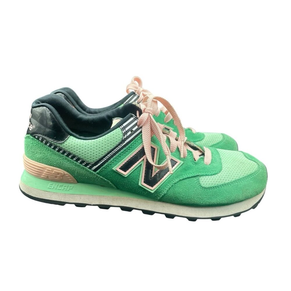 New Balance 574 Classics Palm Springs Sneakers Women’s 11 Green Pink Shoes - Picture 4 of 8